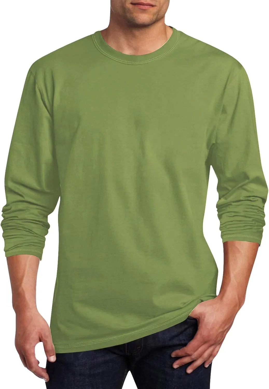 Мужская футболка с длинным рукавом Polyester Cotton Blend, Green — фото 2
