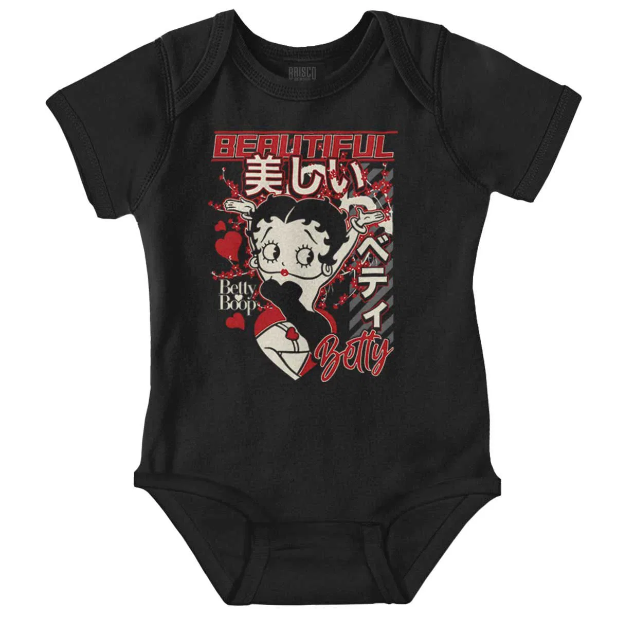 Детское боди для девочек с принтом Betty Boop Brisco Brands, Black