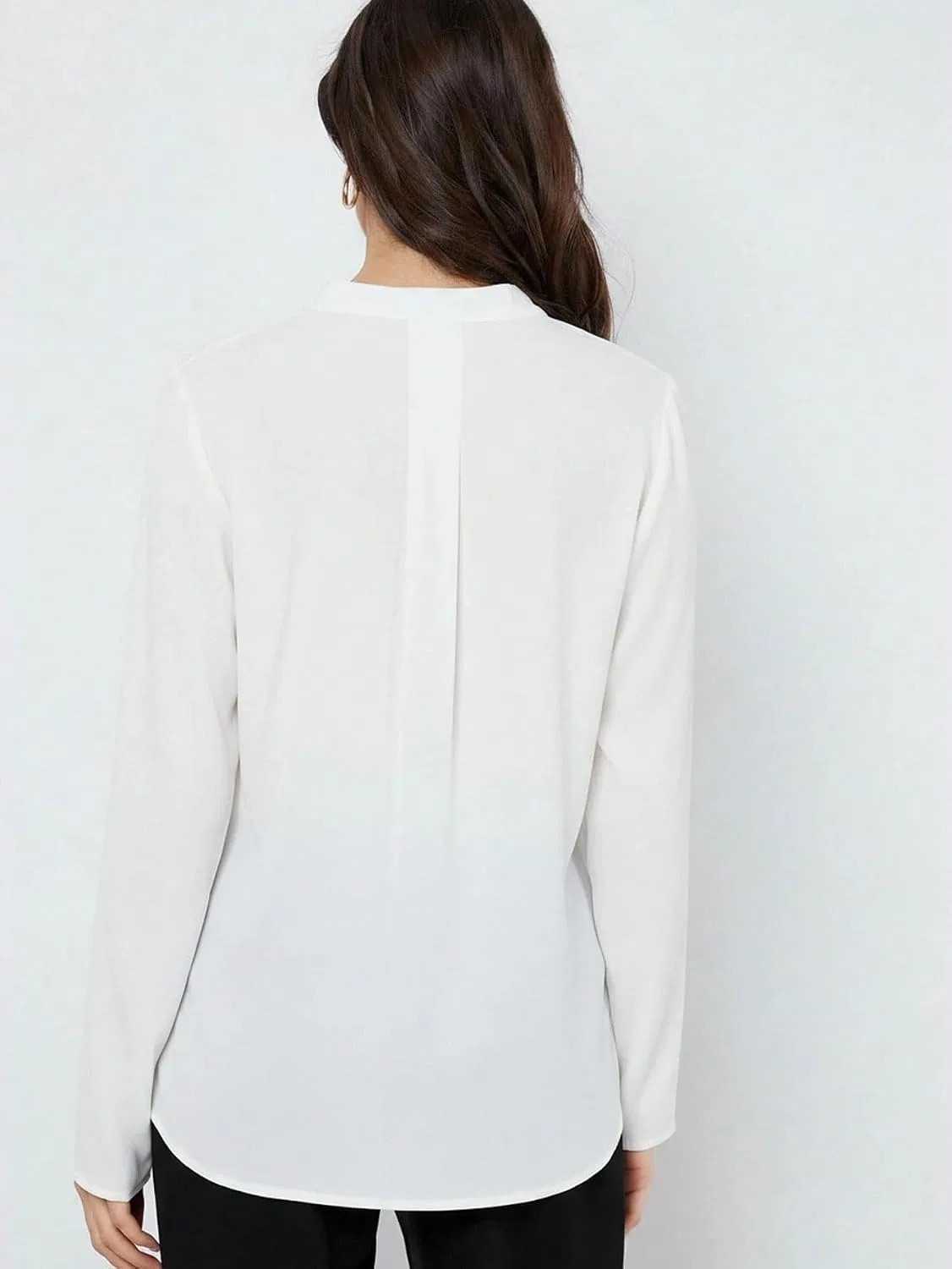 Женская блуза с запахом V-образным вырезом Casual Elegant, White — фото 2