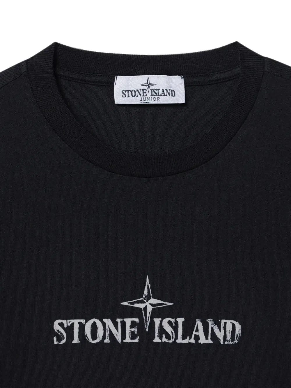 Футболка с логотипом Stone Island Junior, черный — фото 3