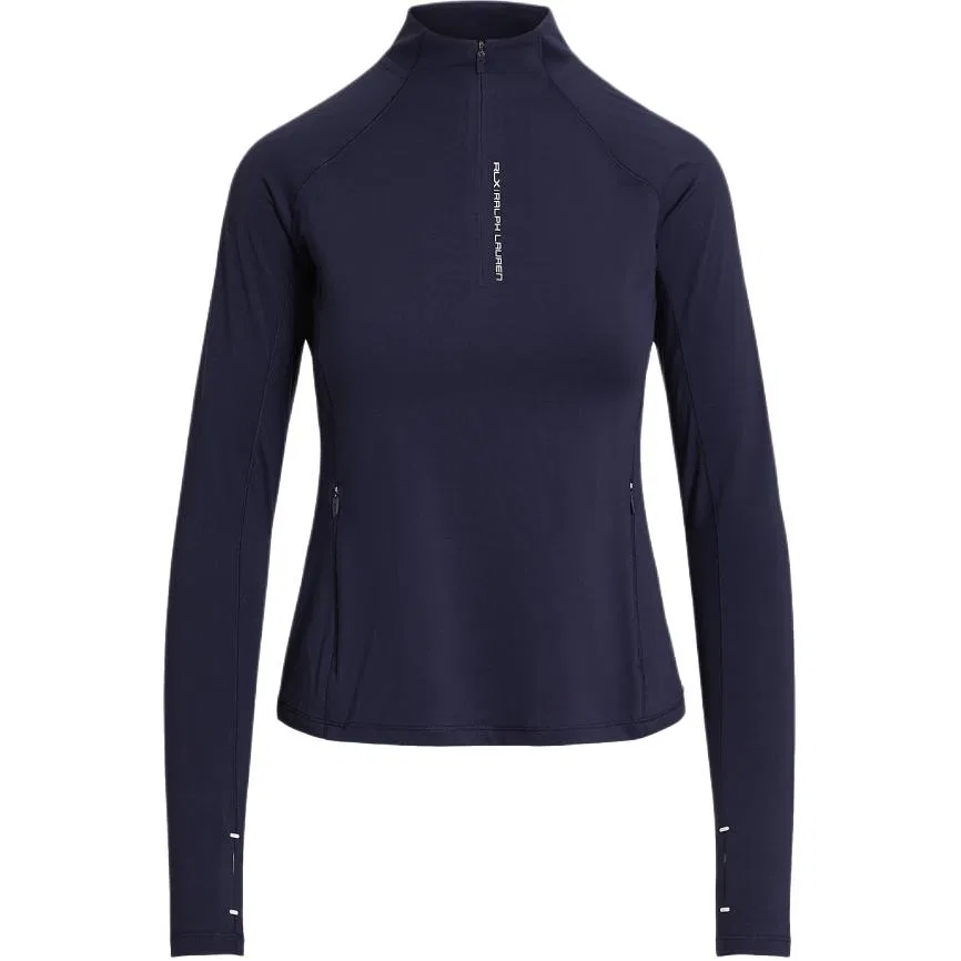 Женская футболка с полуводолазкой, темно-синяя, Polo Ralph Lauren, Dark Blue