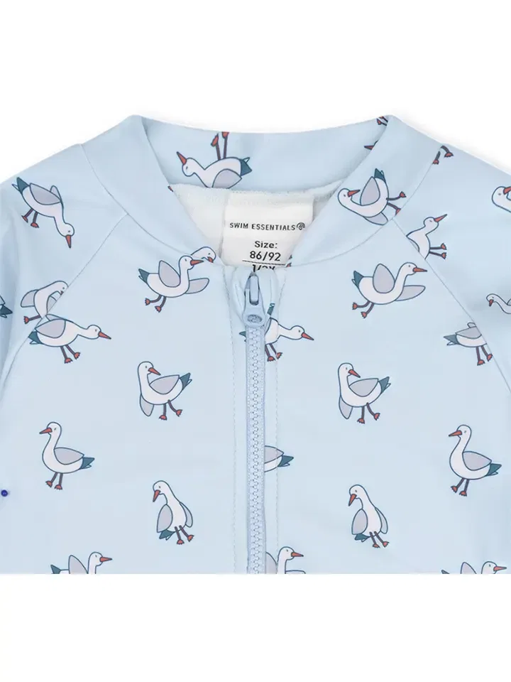 Купальный комбинезон с принтом Little Seagull Swim Essentials, голубой — фото 3