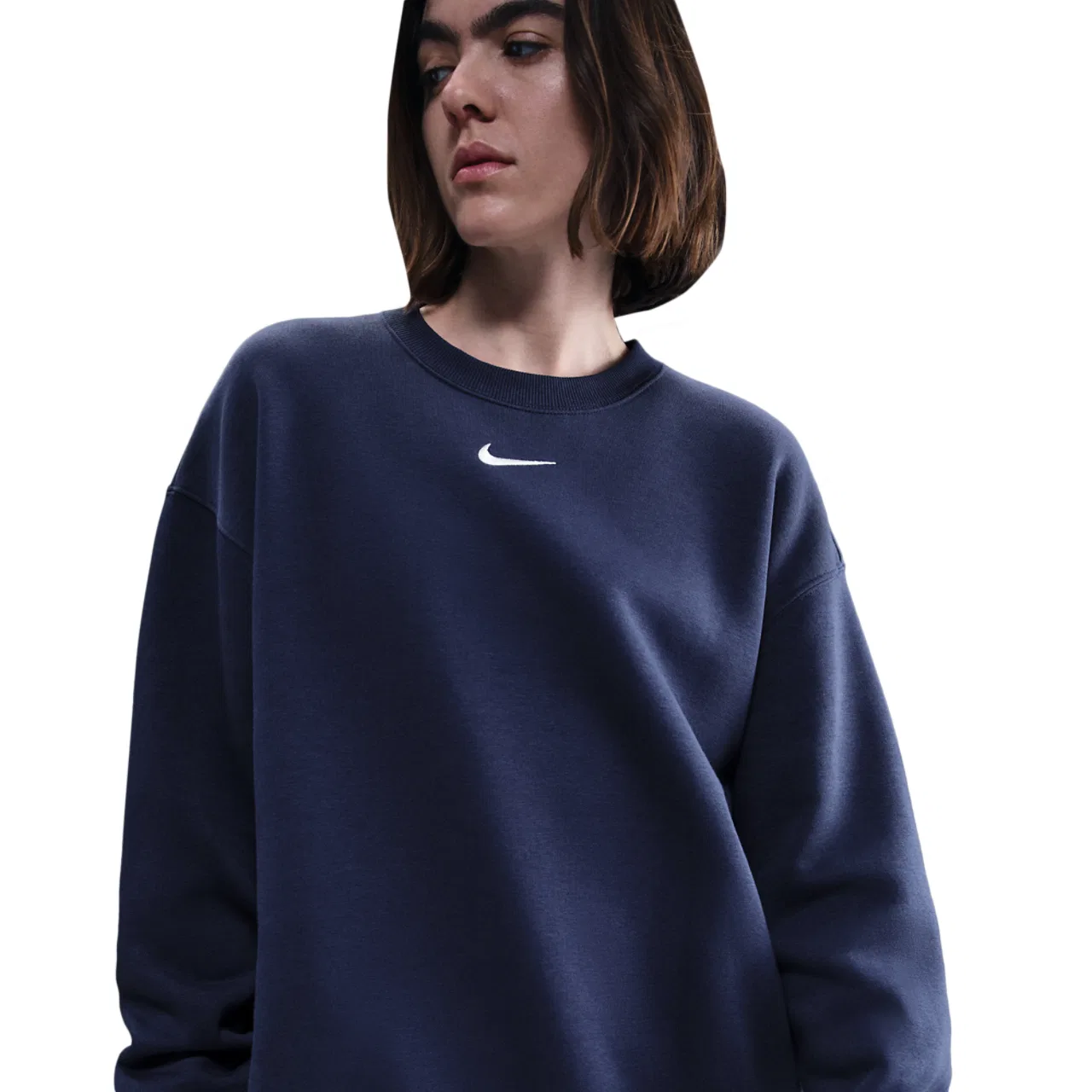 Женская флисовая кофта Phoenix Fleece Nike, цвет Sail/Midnight Navy
