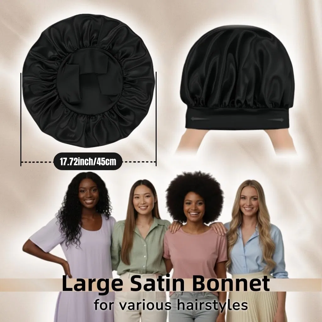 Шапочка для душа Satin, AILONSHAWN, Black XL — фото 2