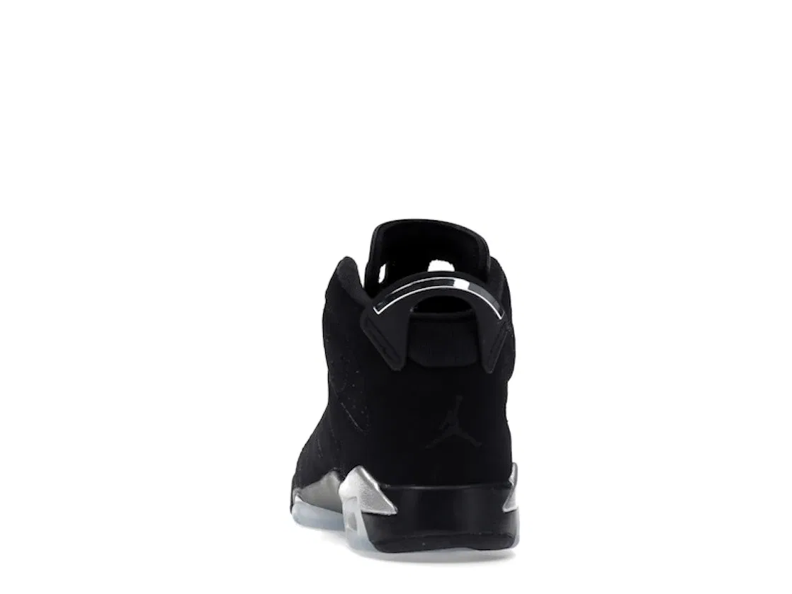 Детские кроссовки Lifestyle с принтом Jordan 6 Retro Chrome, Black/Black/Metallic Silver — фото 4