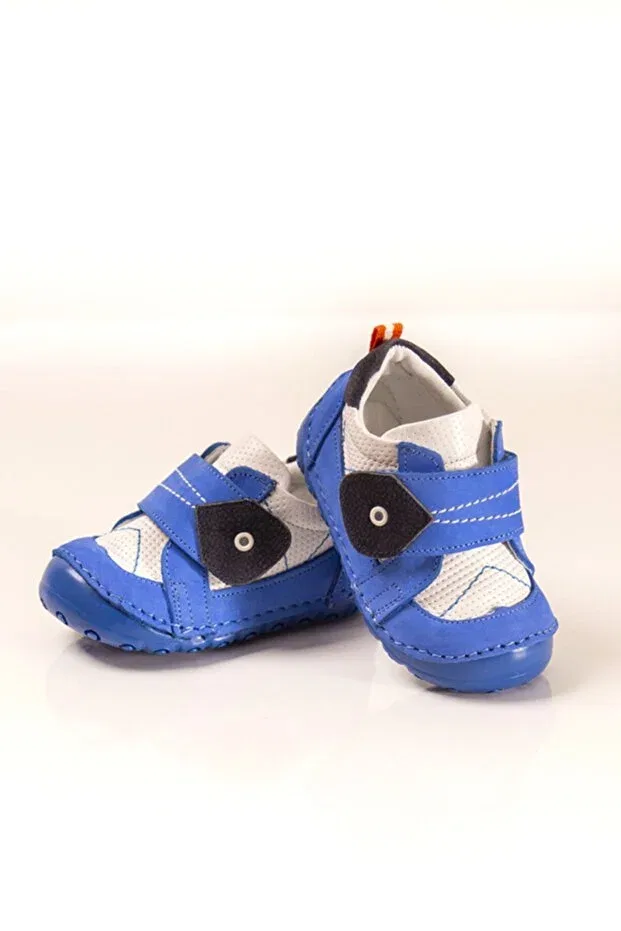 Детские туфли для мальчиков кожаные ортопедические Ewen Tomm, Blue/White — фото 3