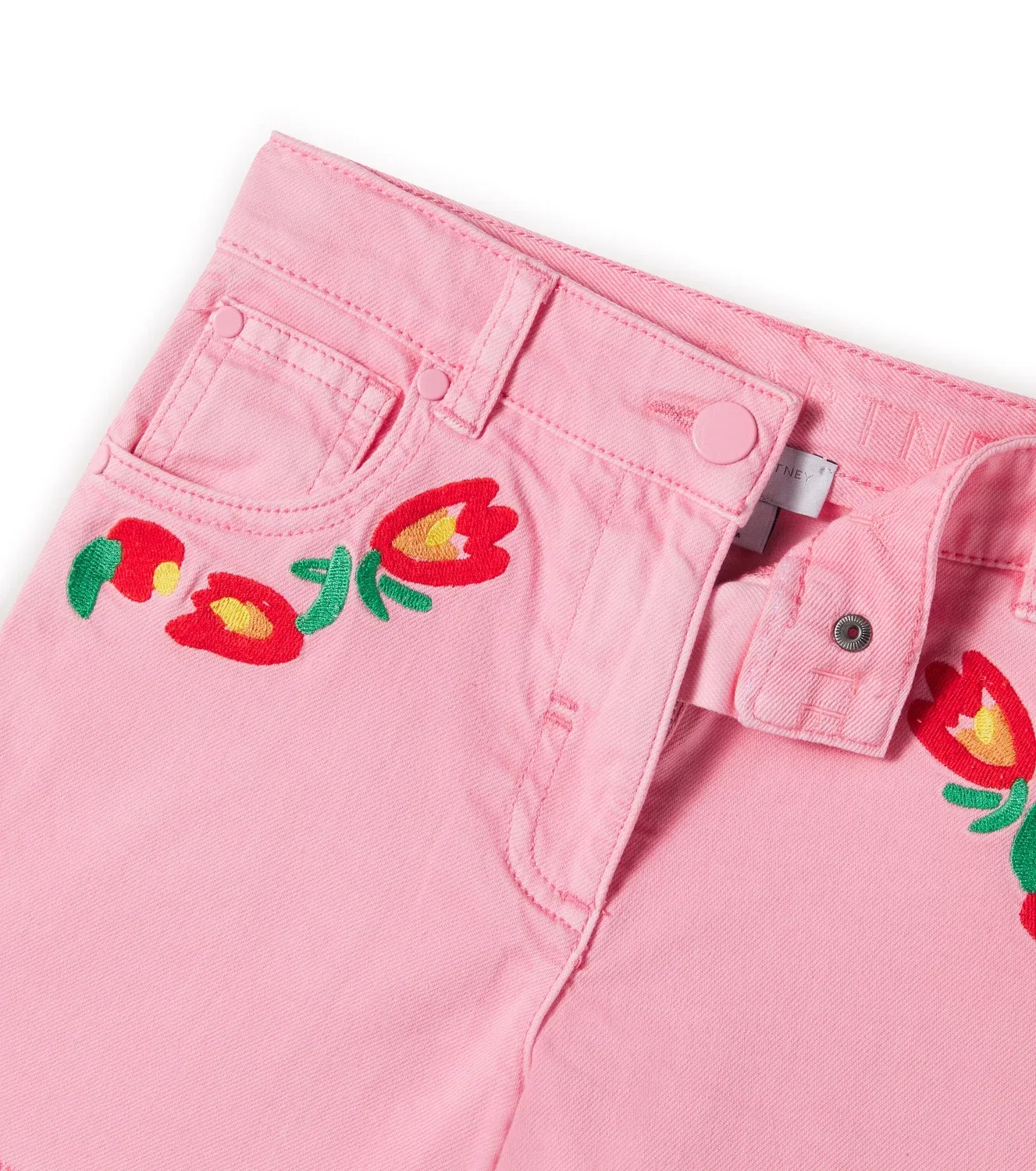 Джинсовые шорты с вышивкой Stella Mccartney Kids, розовый — фото 4