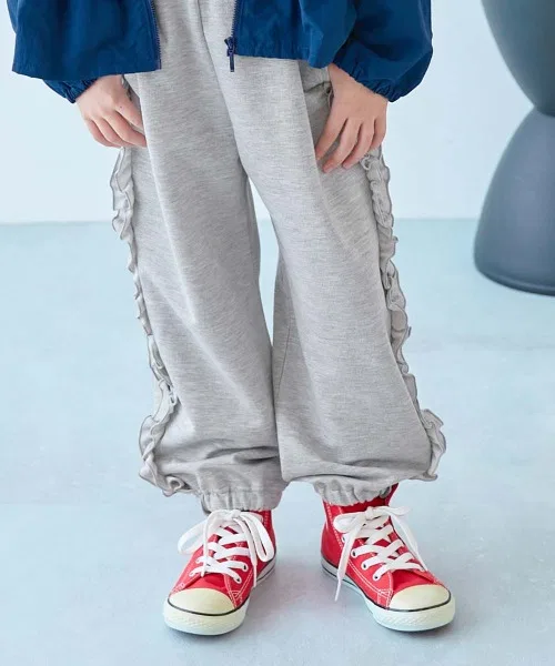Детские спортивные штаны с фриллом и лентой Mini Fleece, модель с фриллом и лентой, devirock, Серый