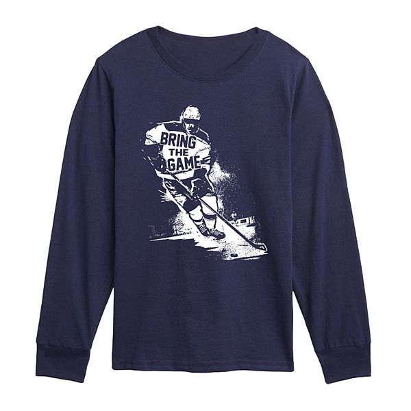 

Футболка с длинным рукавом и принтом Boys 8-20 hockey bring the game Licensed Character, Navy