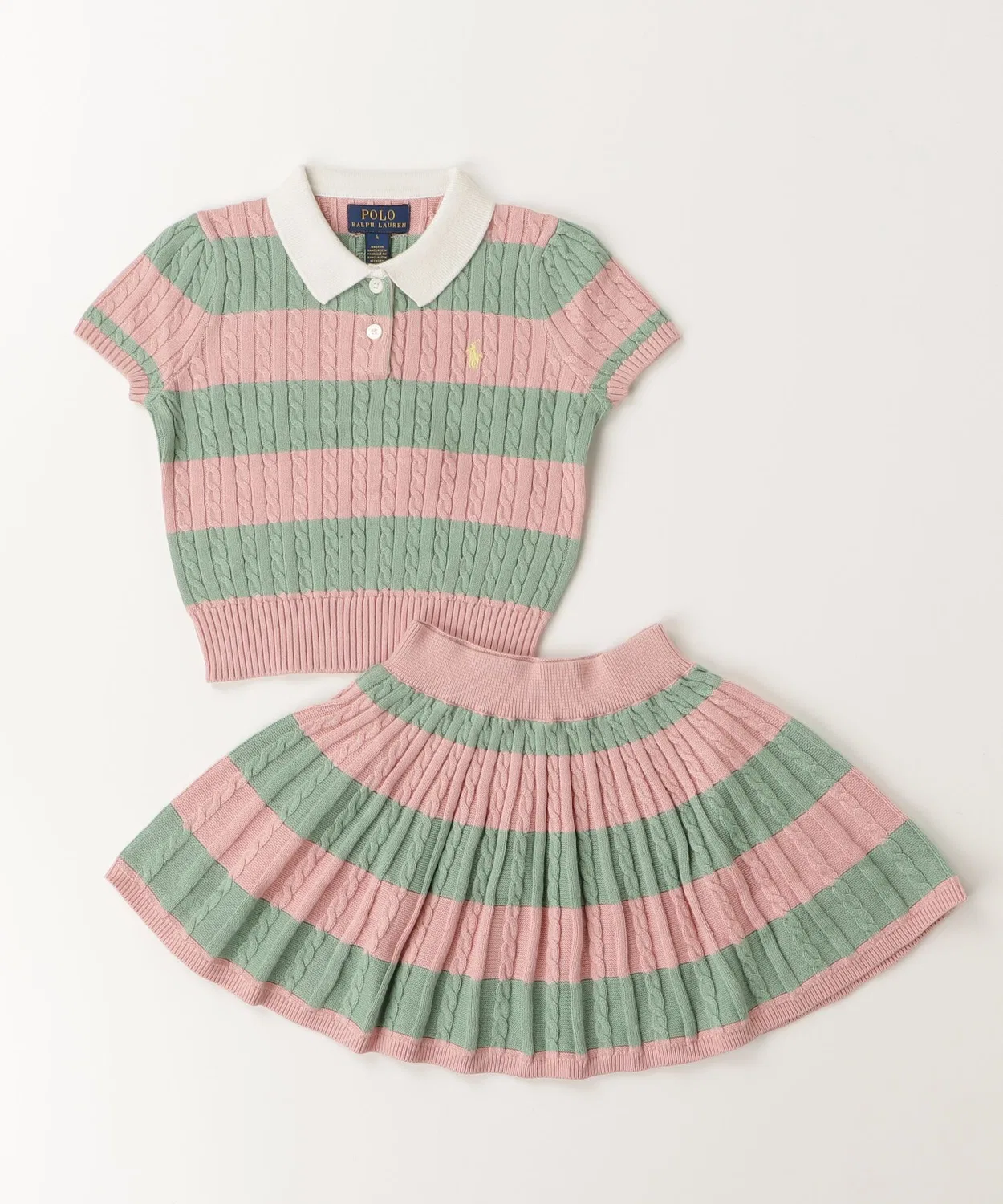 Детский комплект из свитера и юбки с принтом POLO RALPH LAUREN CHILDRENSWEAR, Розовый — фото 3