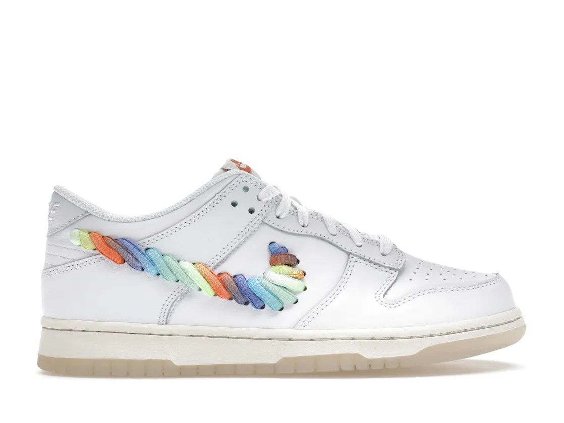 Детские кроссовки с принтом Nike Dunk Low SE Nike, White/Multi-Color-Dark Pony/Light Silver