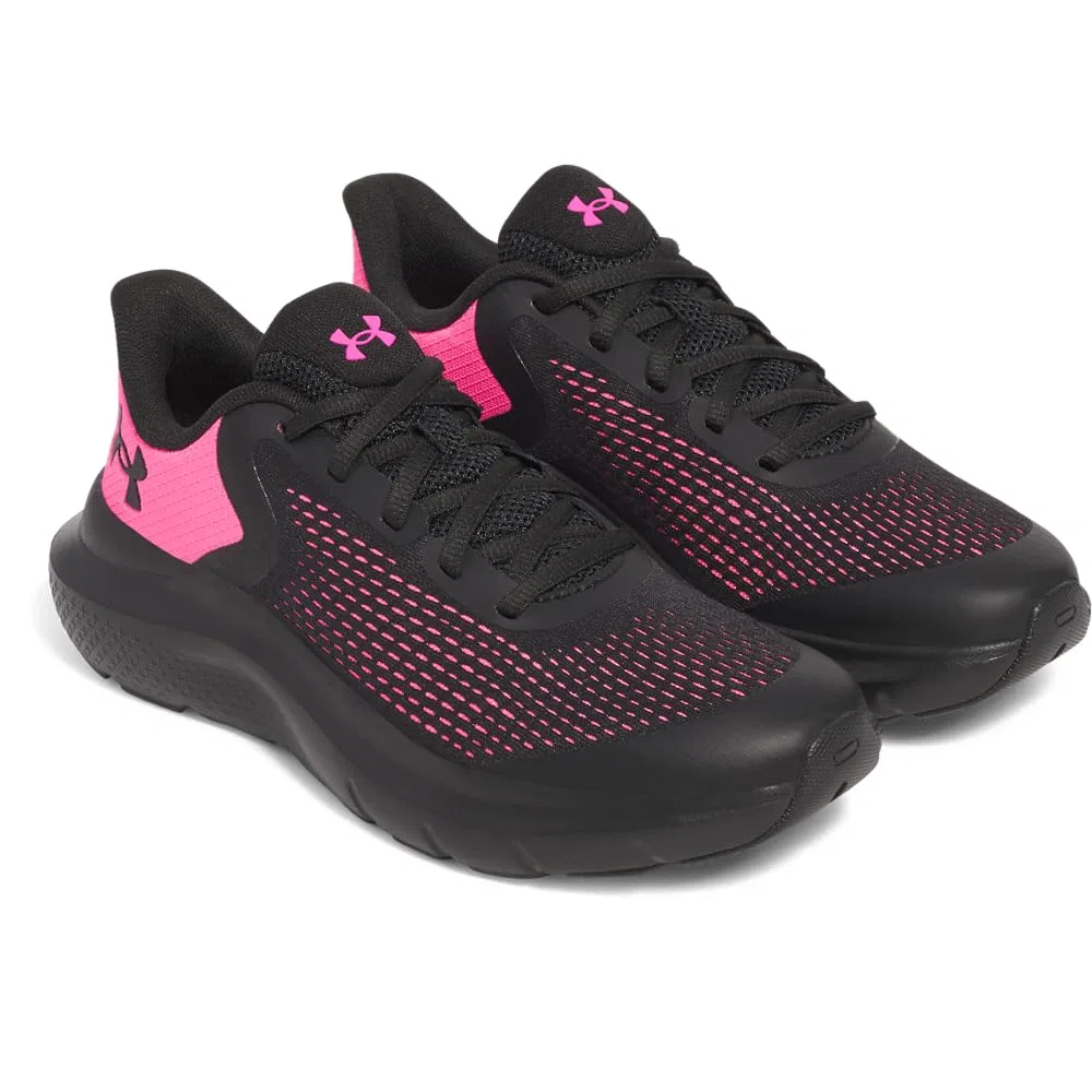 Детские кроссовки для девочек с шнуровкой Grade School Rogue 5 Under Armour, Nero Rosa Aero Rosa Aeronautico — фото 2