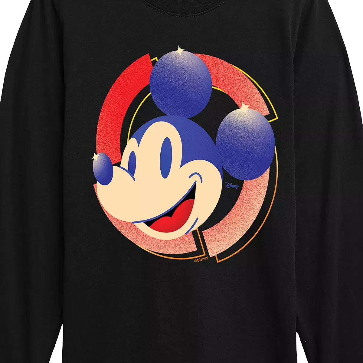Детская футболка с длинным рукавом с принтом Mickey Badge Disney, Black — фото 2