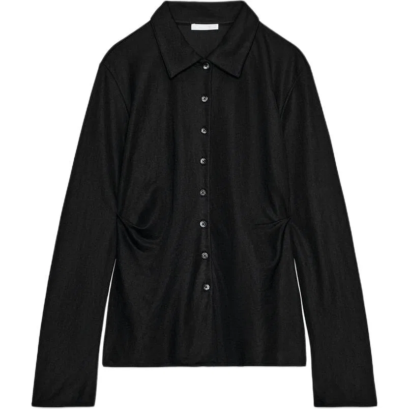 Женская рубашка с лацканами Black Lapel ZARA, Черный