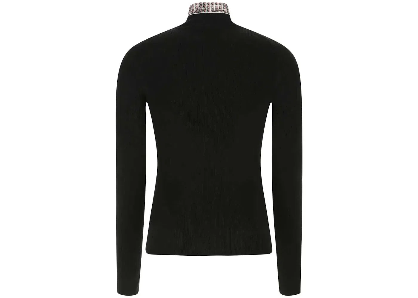 Мужской джемпер с высоким воротником из жаккарда с интарсией Prada, Black — фото 2
