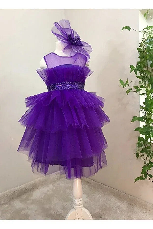 Детское платье для девочек без рукавов Melis Çocuk, Purple — фото 4