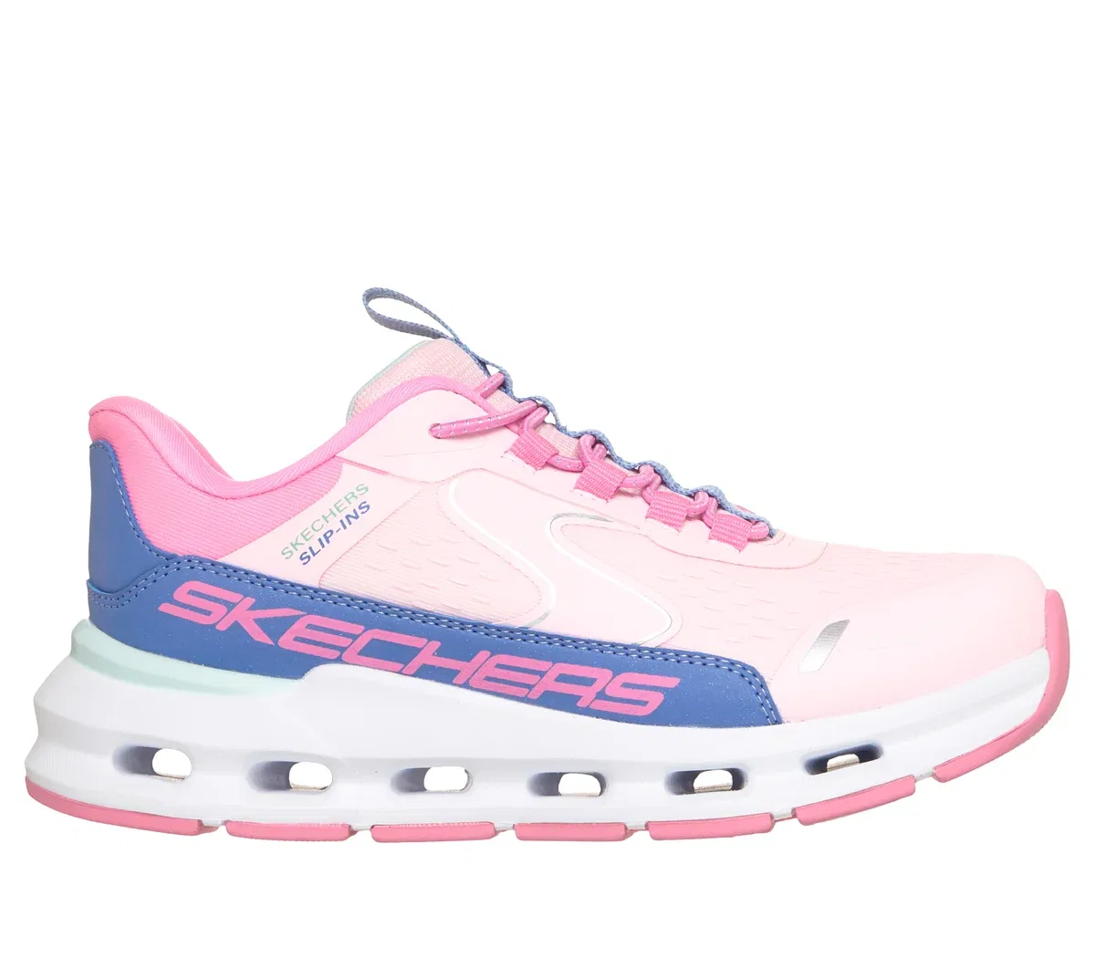 Детские слипоны Glide-Step - Vista Lane Skechers, розовый/синий