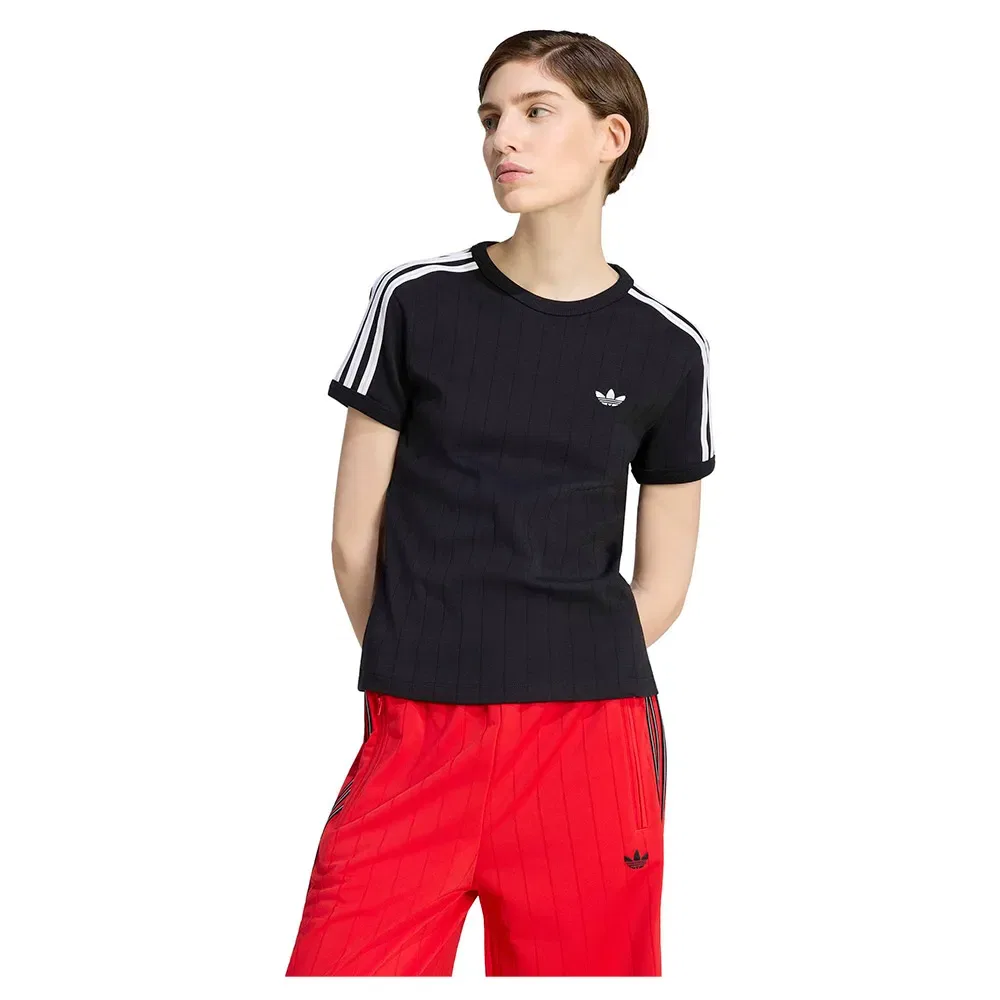 Футболка с коротким рукавом Pinstripe Slim Adidas Originals, черный
