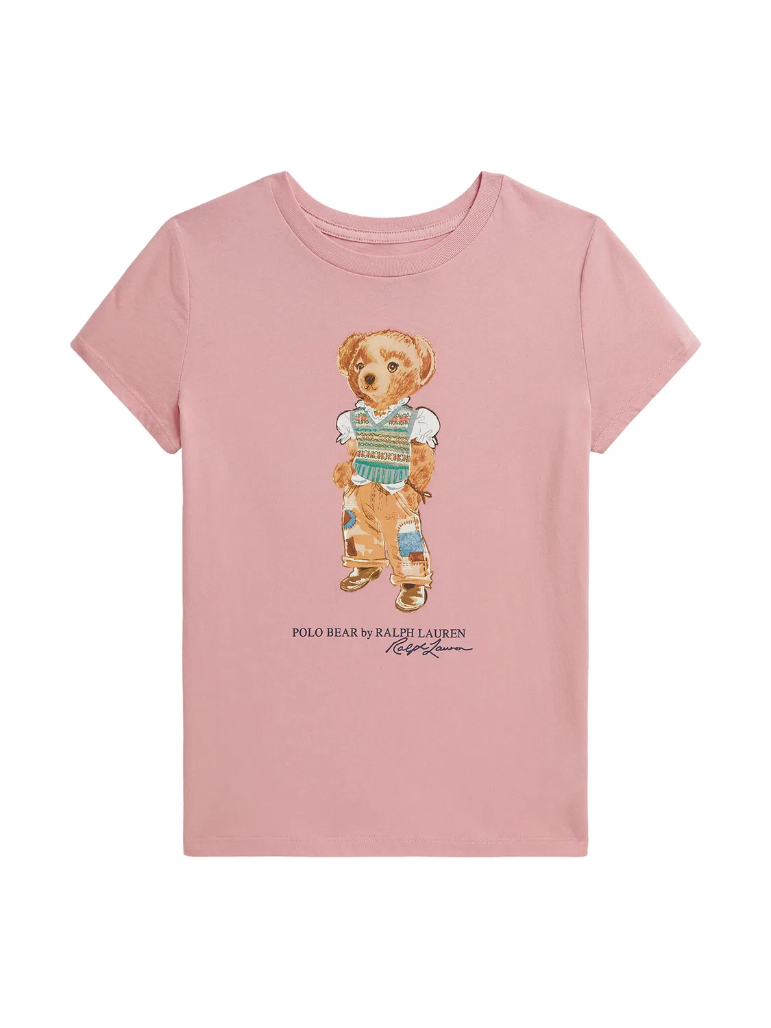 Футболка стандартного кроя для девочки Polo Ralph Lauren, светло-розовый