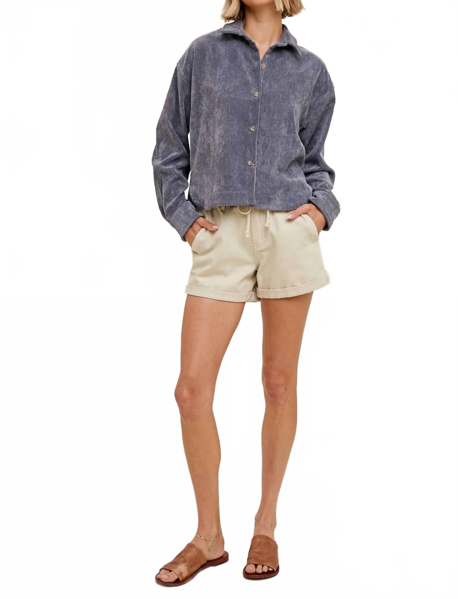 

Чендлер укороченная вельветовая рубашка на пуговицах в цвете антрацит WISHLIST, Charcoal