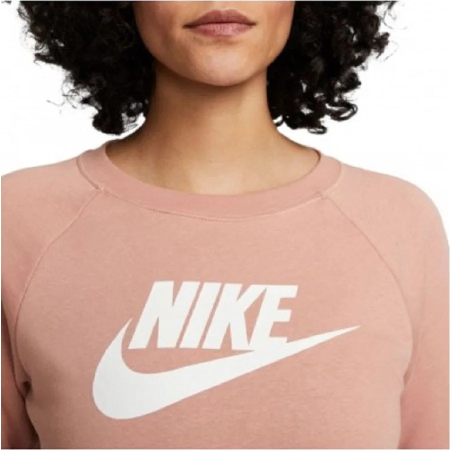 Женский свитшот с круглым вырезом и принтом Nike Nsw Essntl Polar Gx Crew, Светло-розовый — фото 4