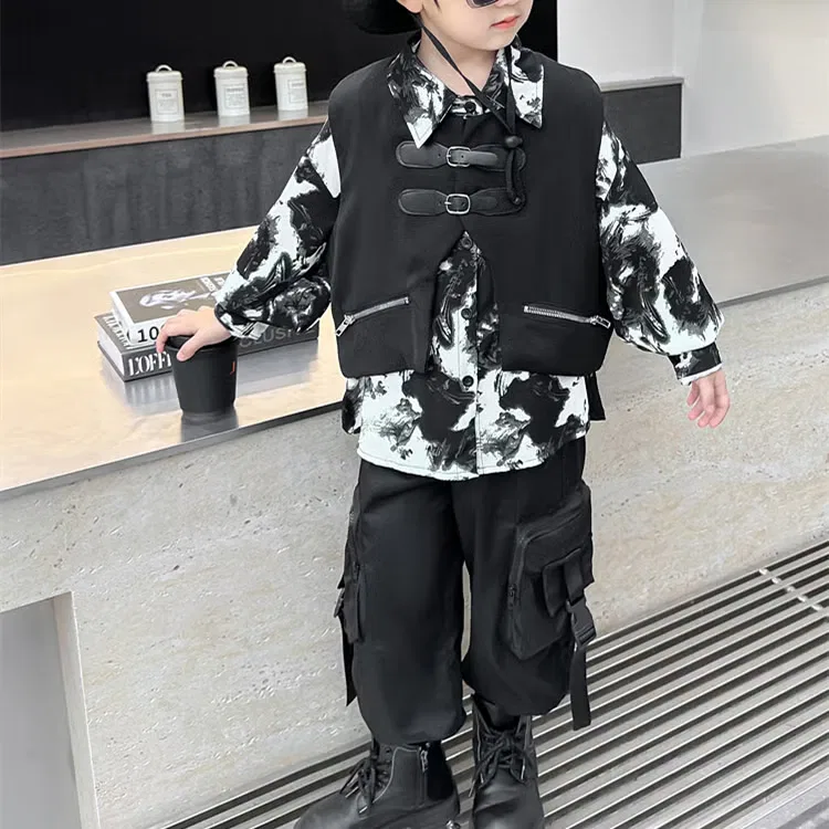 Комплект брюк для мальчиков с длинным рукавом 2-11Years Chicpoint, черно-серый