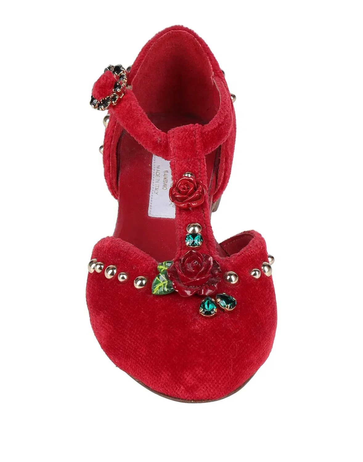 Детские балетки для девочек с аппликациями Dolce&Gabbana, красный — фото 4