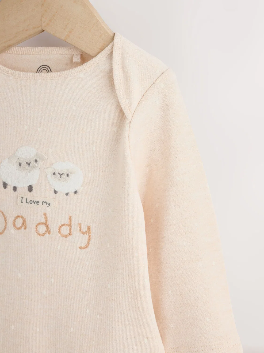 Боди для новорожденных с длинным рукавом, Neutral I Love My Daddy Next, нейтральный — фото 3