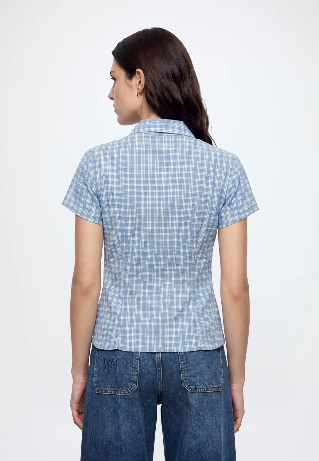 Блузка на пуговицах Gap, Blue Plaid — фото 3