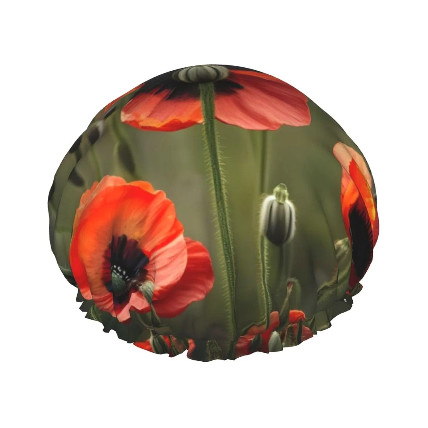 Многоразовая шапочка для душа двойной слой, DJnni, Mohnblumen