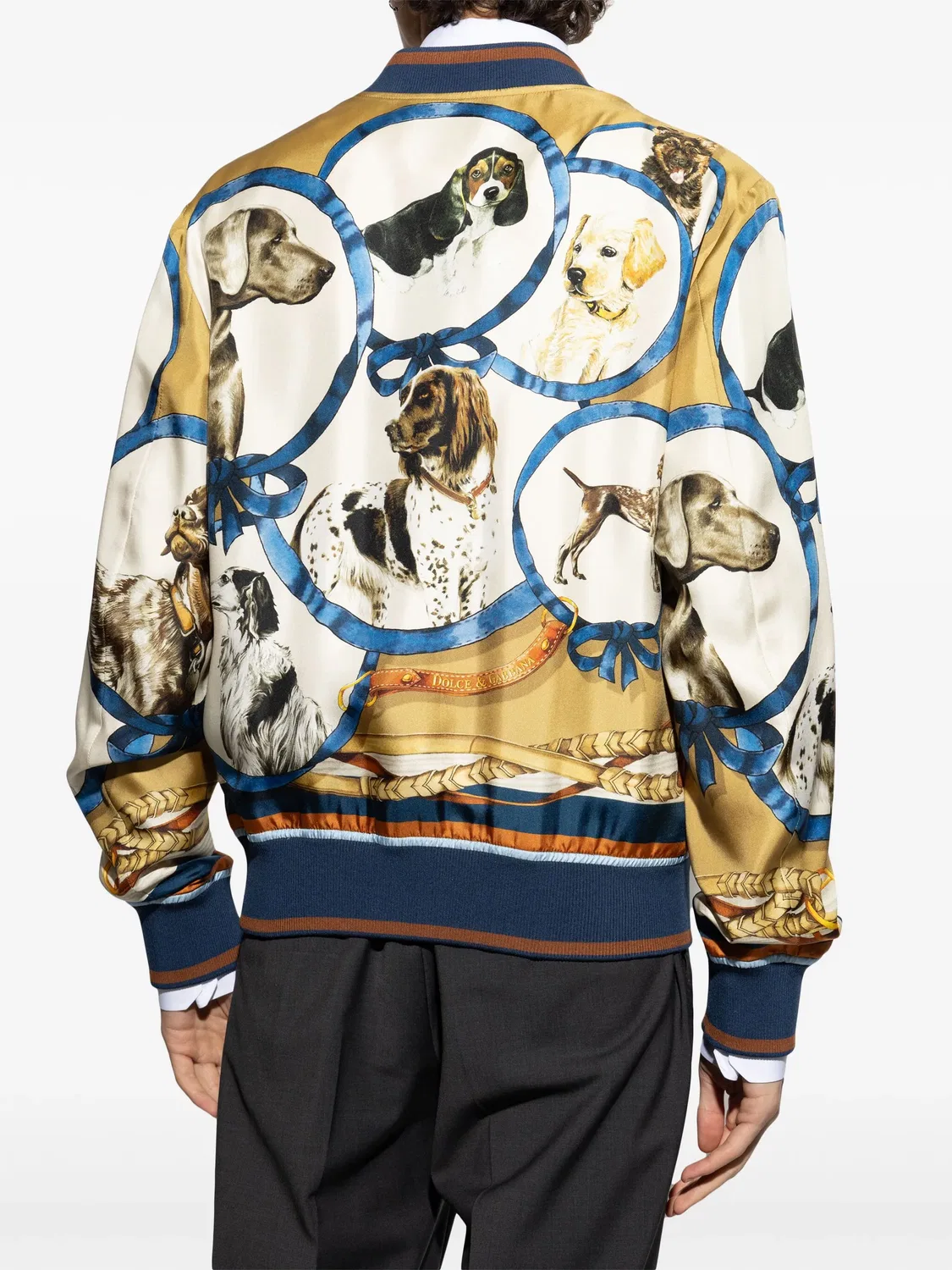 Dolce & Gabbana Куртка-бомбер желтого шелка — фото 3
