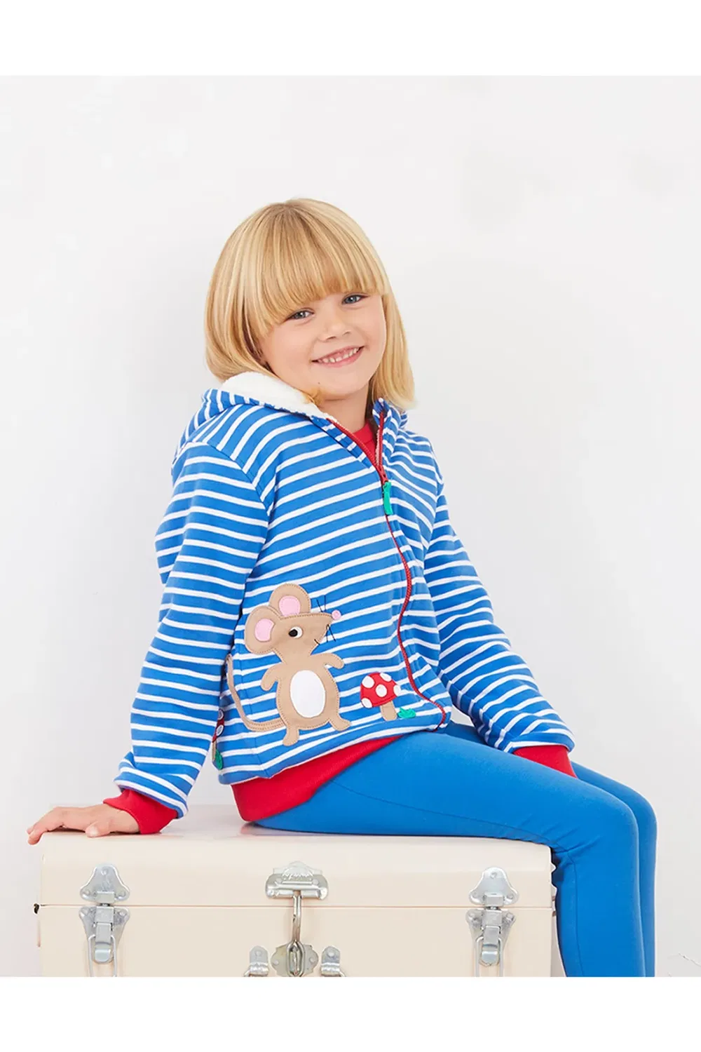 Детский худи с аппликацией Mouse and Mushroom Toby Tiger, Blue