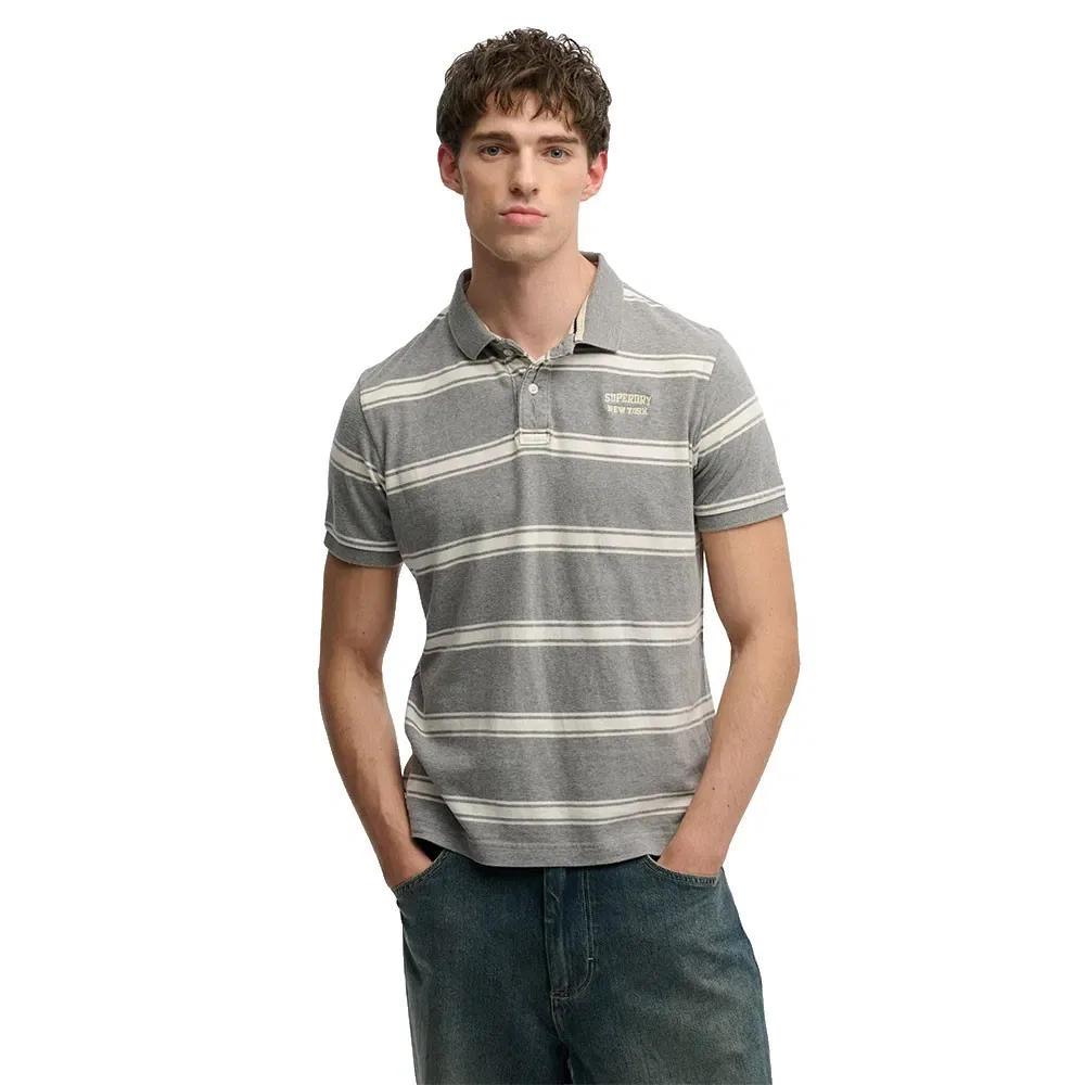 Поло с коротким рукавом Vintage Stripe Jersey Superdry, серый