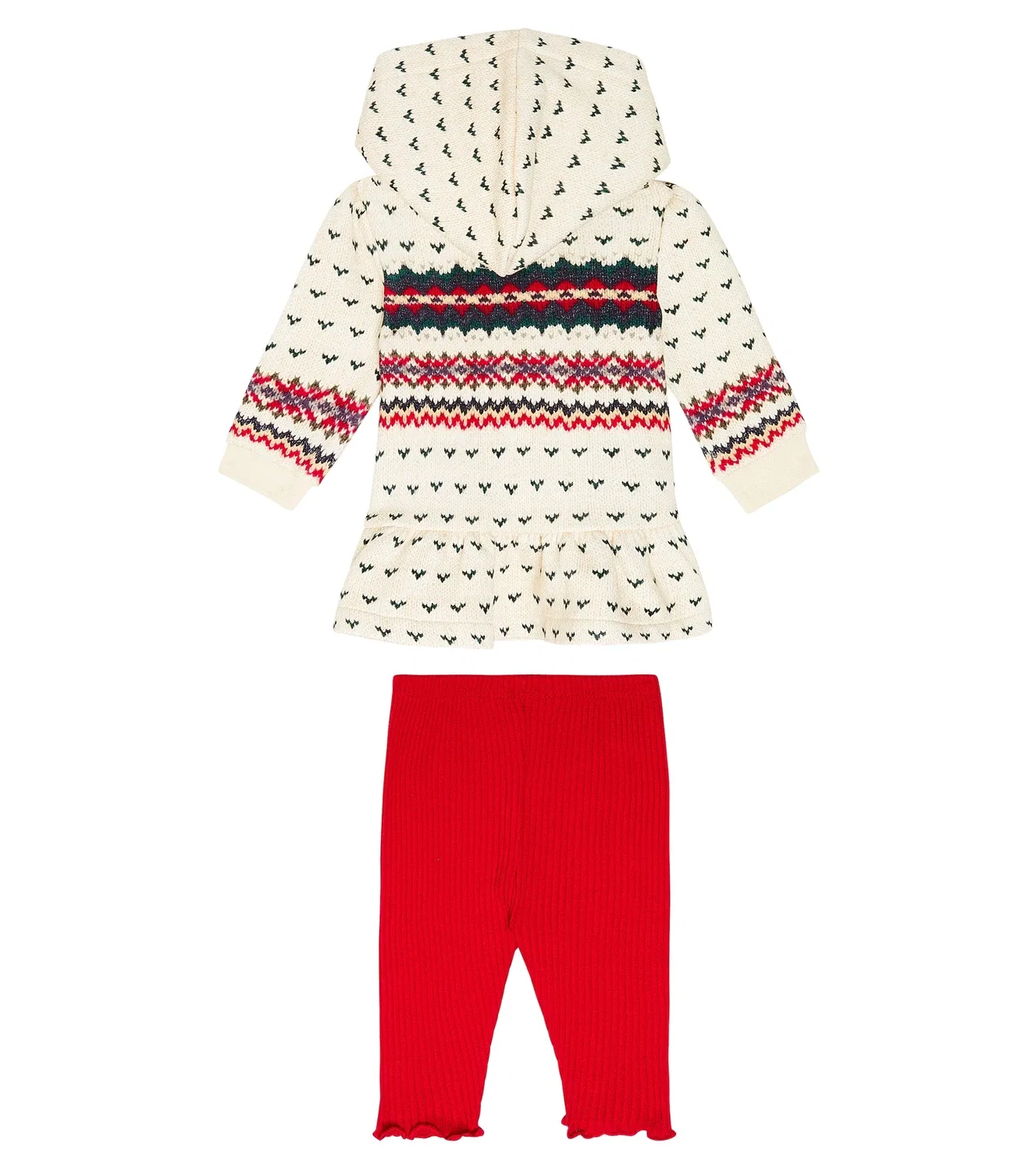 Комплект из худи и леггинсов из смесового хлопка Polo Ralph Lauren Kids, мультиколор — фото 4