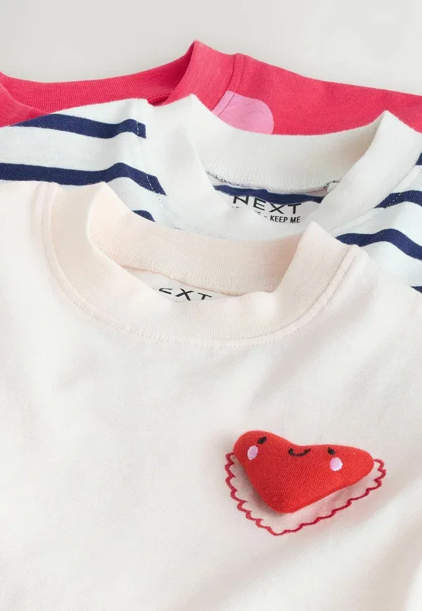 Футболка хлопковая Regular fit 3 pack Next Red Hearts, красный — фото 2