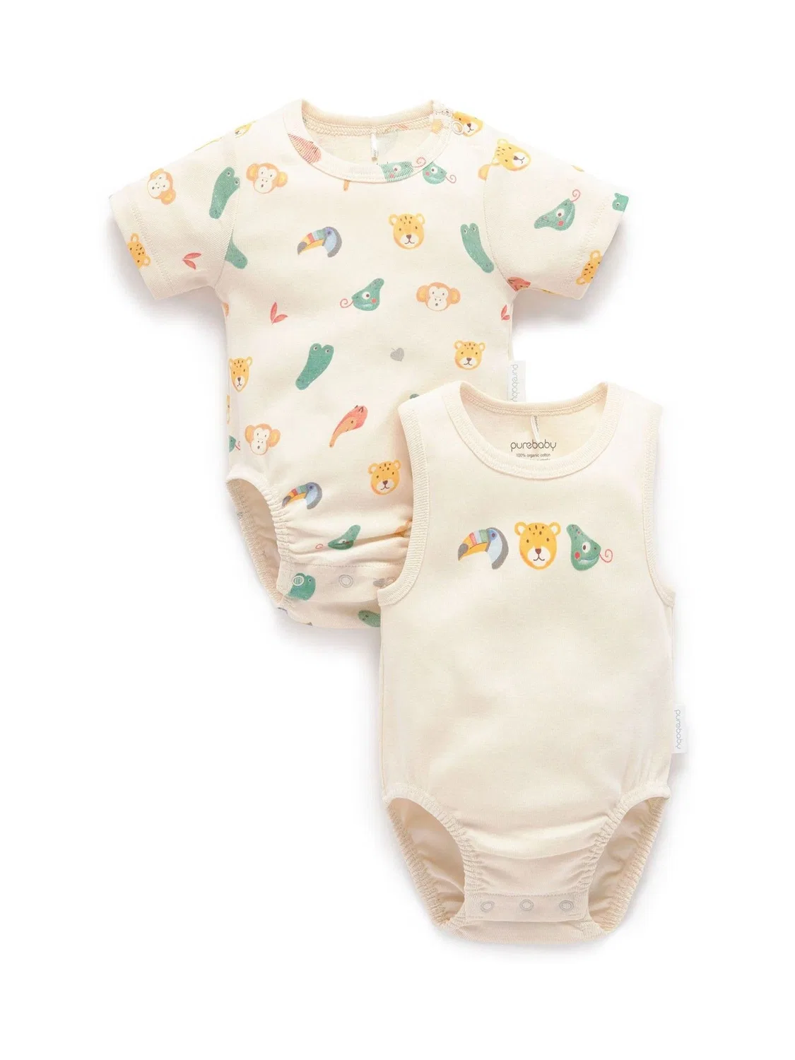 Боди 2шт Purebaby, зеленый