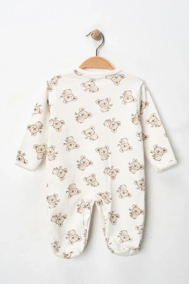 Детский комплект боди-комбинезонов с принтом Mıdırık, Water Green Light Brown White — фото 3