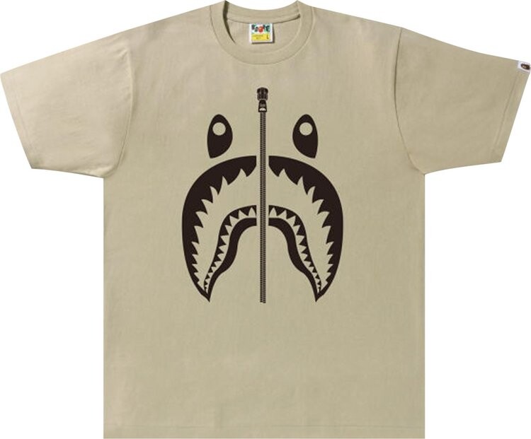 

Футболка BAPE Bicolor Shark Tee 'Beige', кремовый, Бежевый, Футболка BAPE Bicolor Shark Tee 'Beige', кремовый