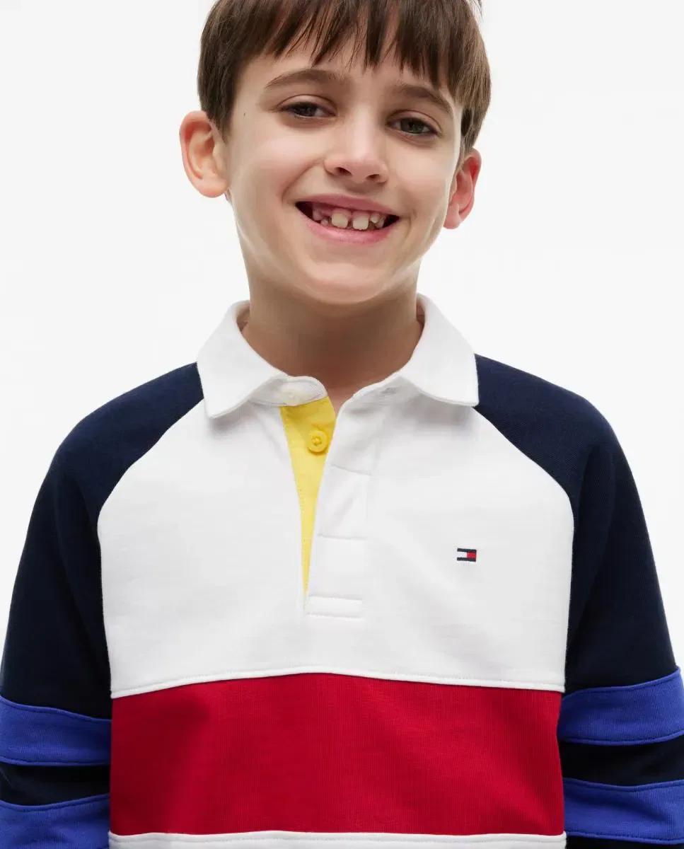 Детская толстовка для мальчиков с поло Tommy Hilfiger, Blanco — фото 3