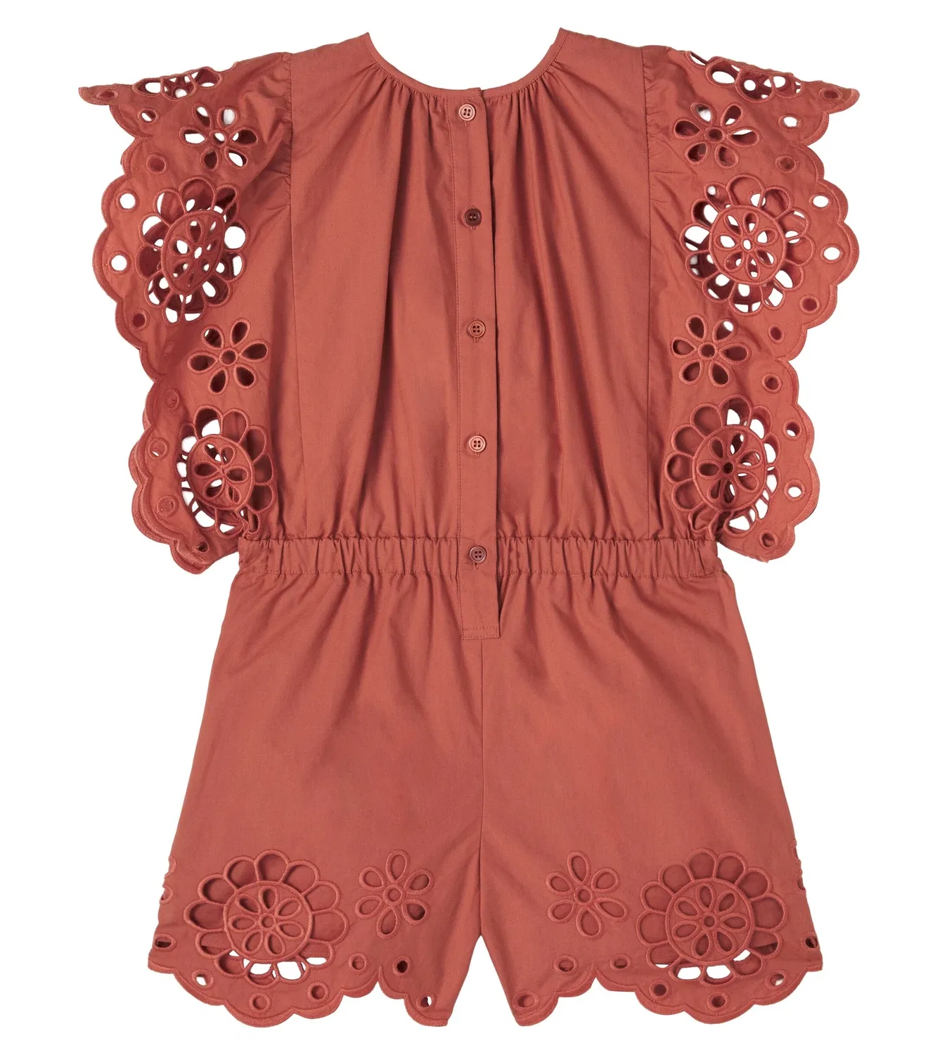 Комбинезон хлопковый Zimmermann Awaken Zimmermann Kids, оранжевый — фото 3