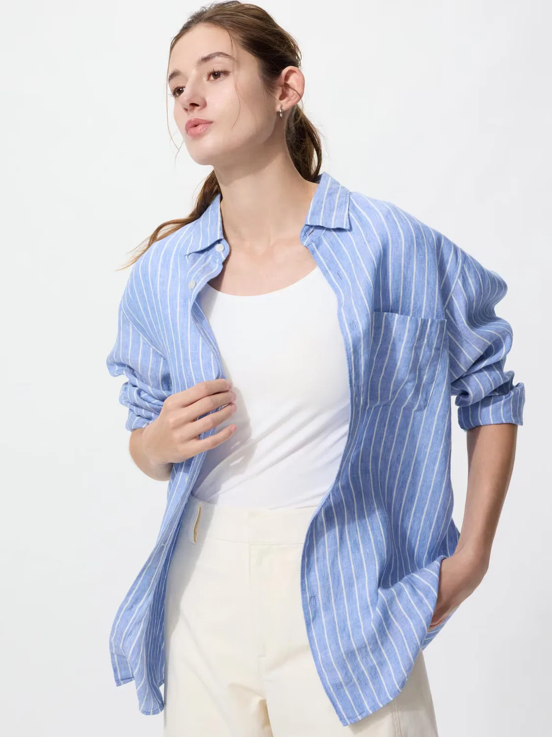 Футболка-бюстгальтер Uniqlo airism, с коротким рукавом, белый