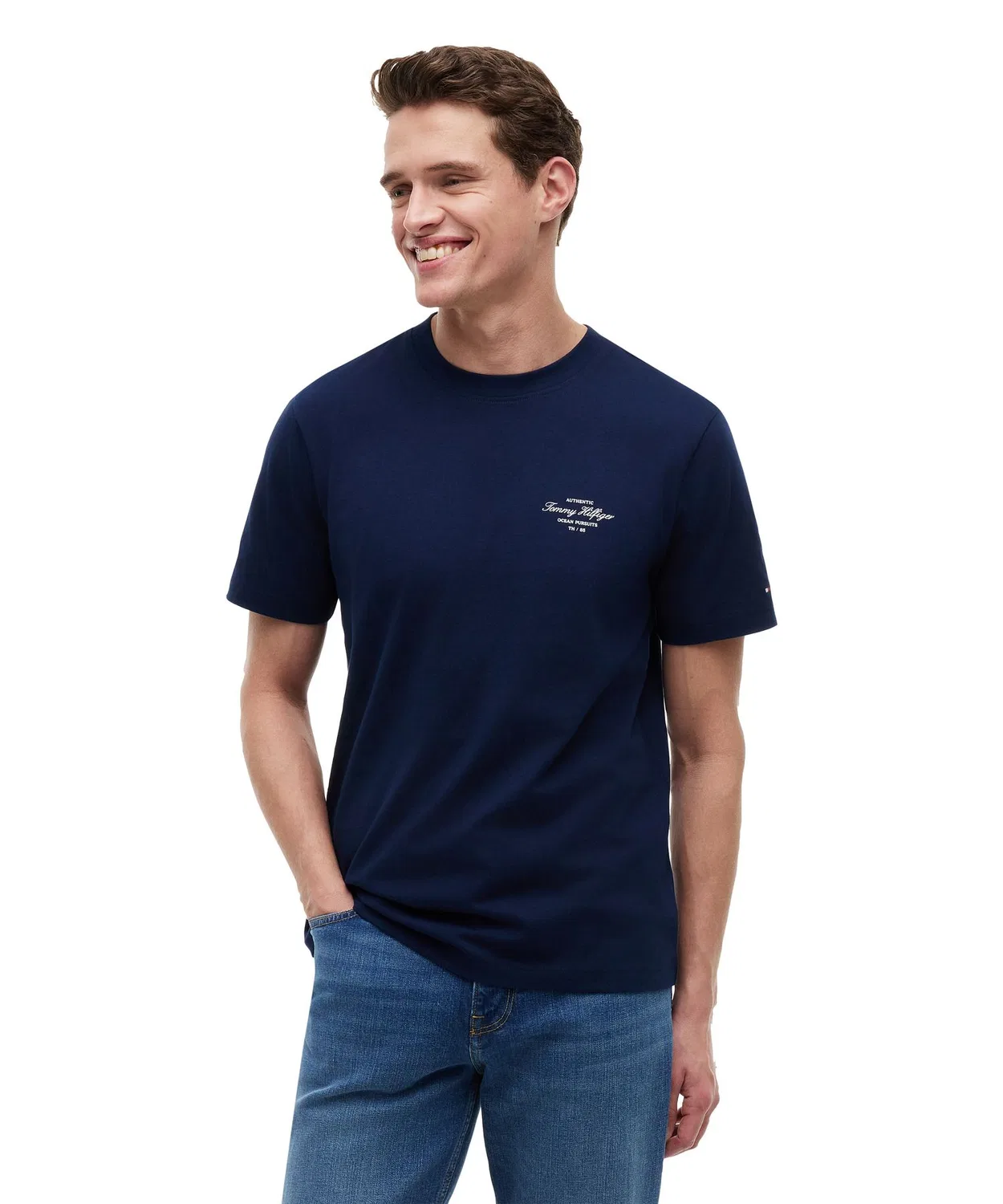 Мужская футболка с принтом Nautical Back Photo Regular TOMMY HILFIGER, Navy