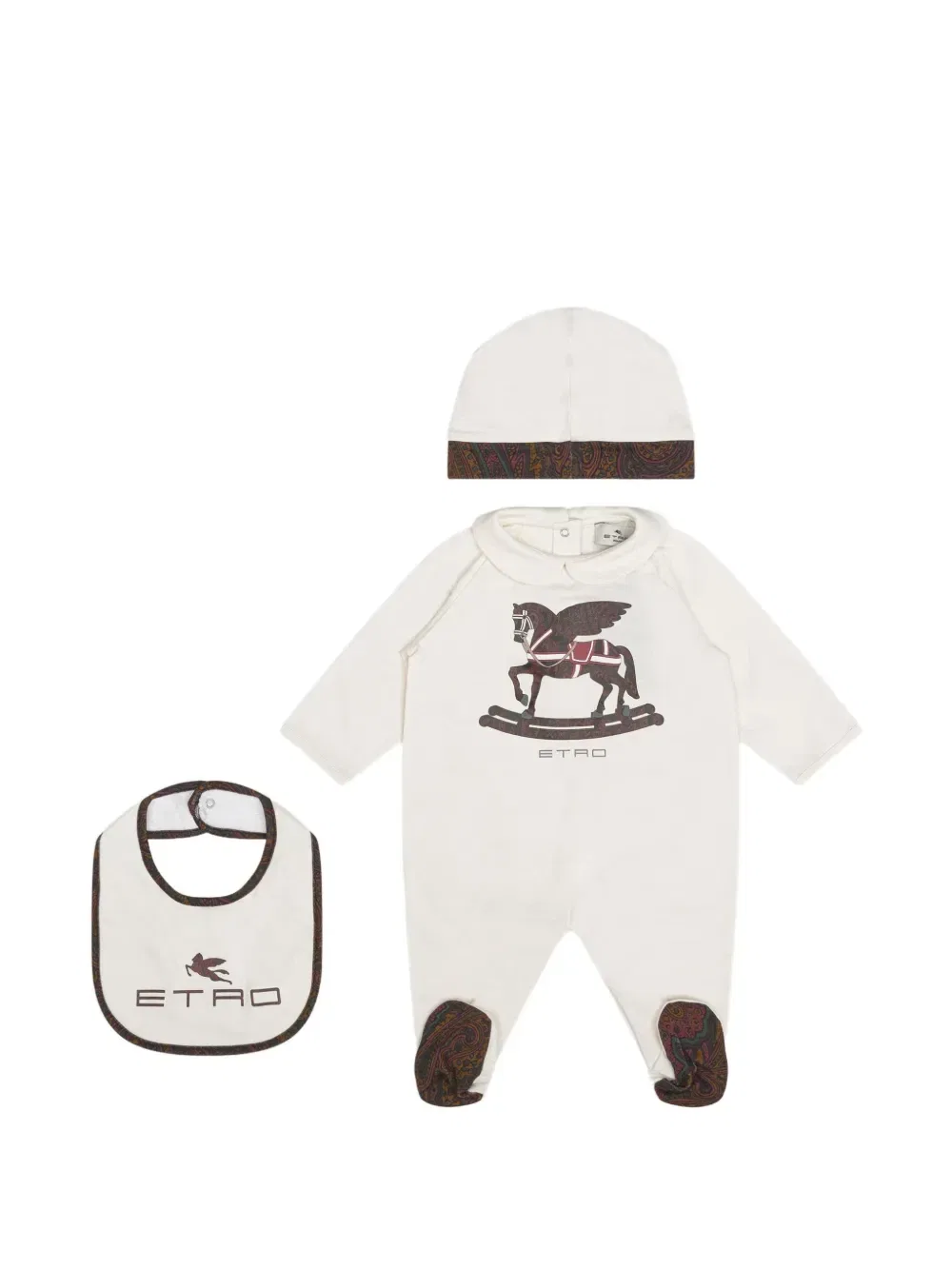 Детский комплект Pegaso с принтом пейсли Etro Kids, белый