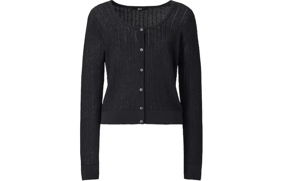Женский свитер с круглым вырезом Black UNIQLO, Black