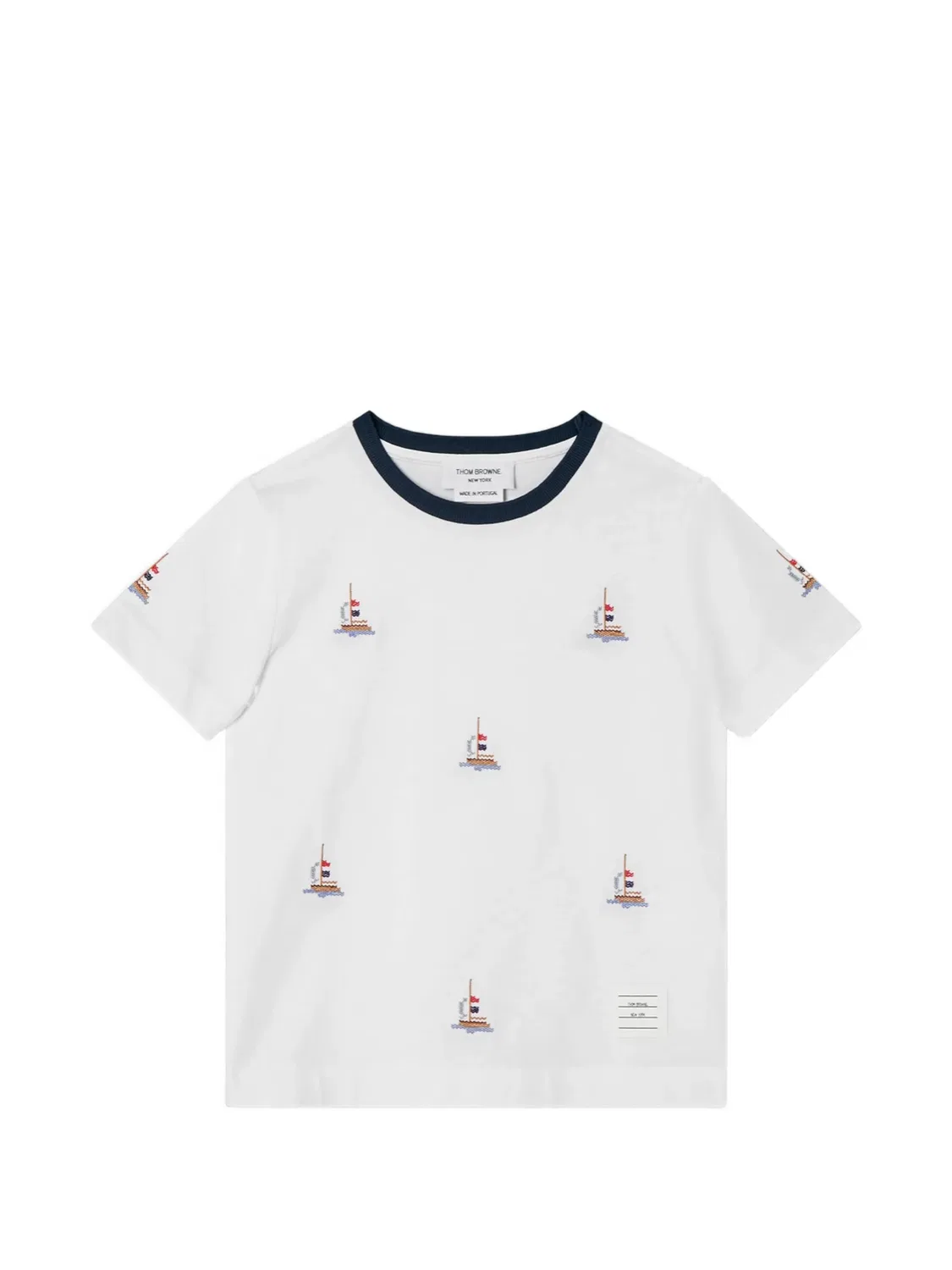 Футболка с декоративной строчкой Thom Browne Kids, белый
