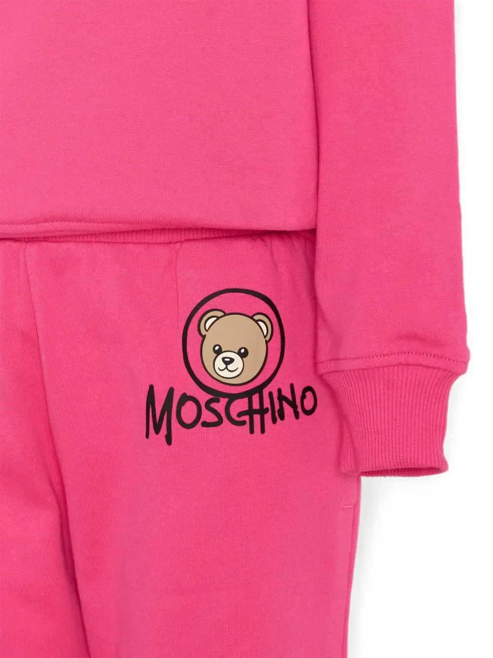 Спортивный костюм с логотипом «Медвежонок» Moschino Kids, розовый — фото 3