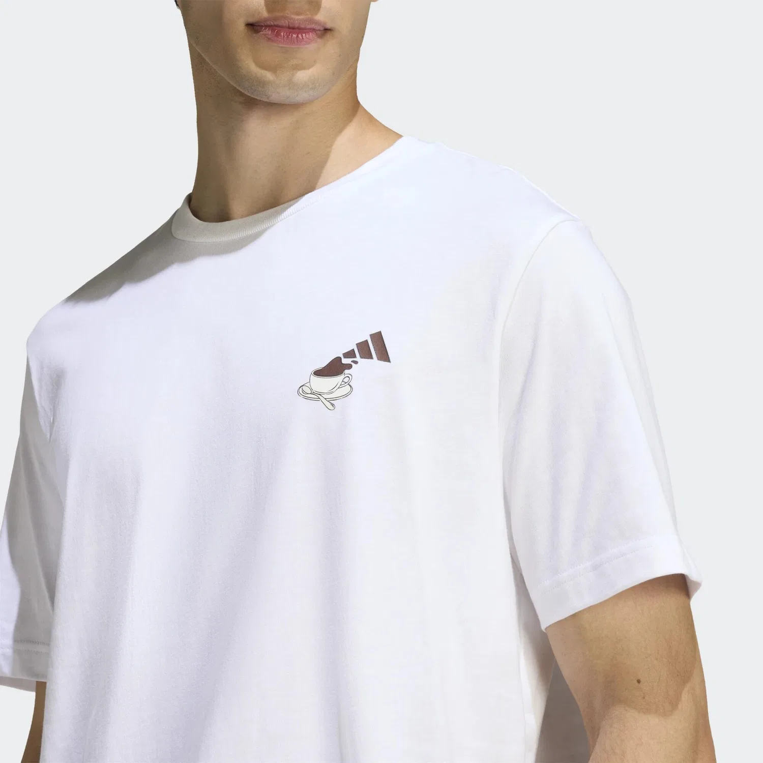 Мужская футболка с принтом Adidas, Weiß — фото 3
