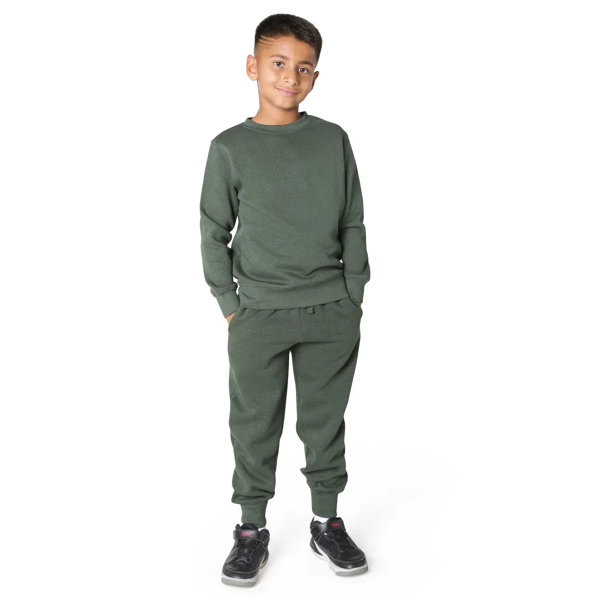 Детские спортивные штаны для мальчиков из флиса с карманами Everyday Kids, Green — фото 2