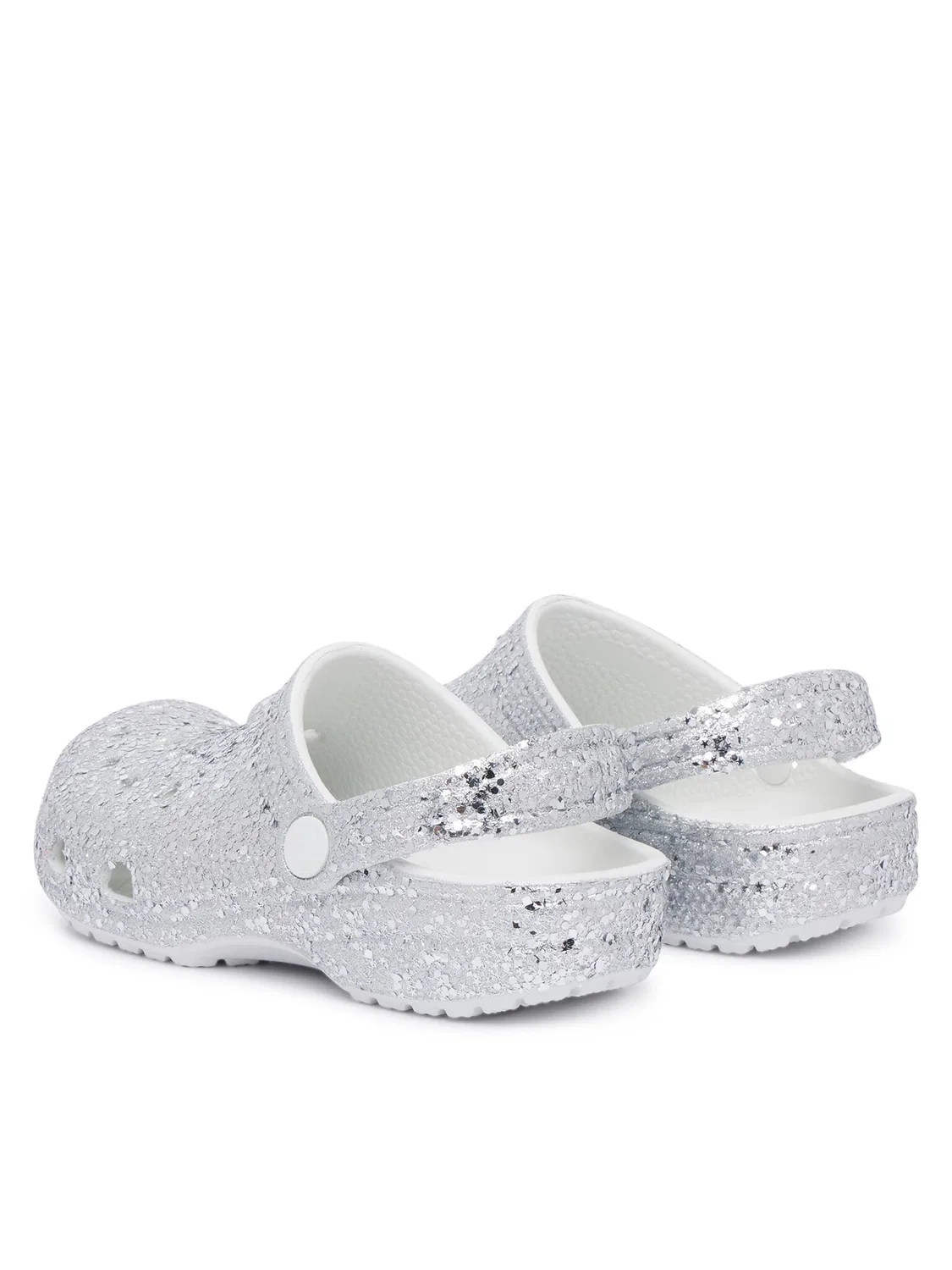 Шлепанцы для девочки Classic Dazzle Glitter Clog Crocs, серебристый — фото 3