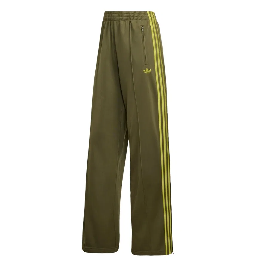 Брюки ADIDAS ORIGINALS с широкими штанинами 'Firebird' в оливковом и киви цветах